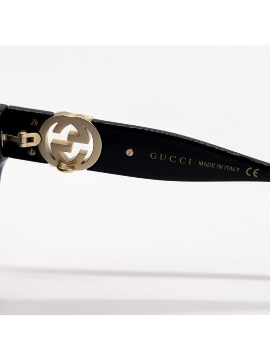 New Gucci Black Cat Eye Women Sunglasses GG1023S 001 With Chain